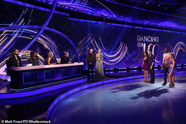 Snug: Dancing On Ice's panel of judges  and contestants are given blankets to keep warm while the show takes place