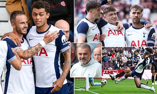 Hearts 1-5 Tottenham: Ange Postecoglou's side make flying start to pre-season as Brennan