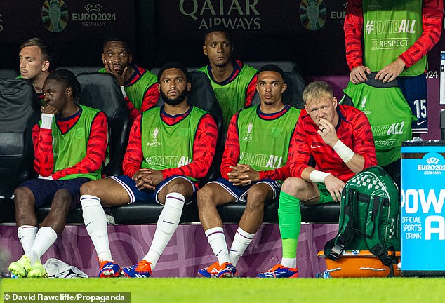 Joe Gomez (middle left) and Trent Alexander-Arnold (middle right) suffered heartache with England at Euro 2024