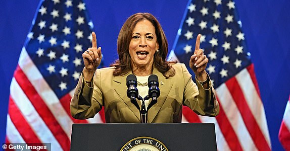 PHILADELPHIA, PENNSYLVANIA - JULY 13: Vice President Kamala Harris speaks during a campaign event at the Asian and Pacific Islander American Vote Presidential Town Hall at the Pennsylvania Convention Center on July 13, 2024 in Philadelphia, Pennsylvania. Harris continues campaigning ahead of the presidential election as Democrats face doubts about President Biden's fitness in his run for re-election against former President Donald Trump. (Photo by Drew Hallowell/Getty Images)