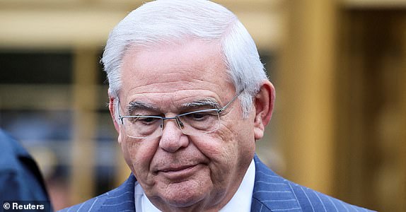 FILE PHOTO: U.S. Senator Robert Menendez (D-NJ) exits Federal Court following his bribery trial in connection with an alleged corrupt relationship with three New Jersey businessmen, in New York City, U.S., July 16, 2024. REUTERS/Brendan McDermid/File Photo