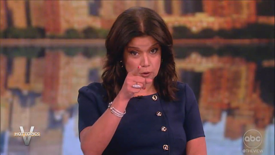 Ana Navarro (pictured) has slammed Hollywood actor George Clooney for publicly calling on Joe Biden to step down in his scathing op-ed for the New York Times and claimed the President has been 'dragged relentlessly' for the past three weeks.