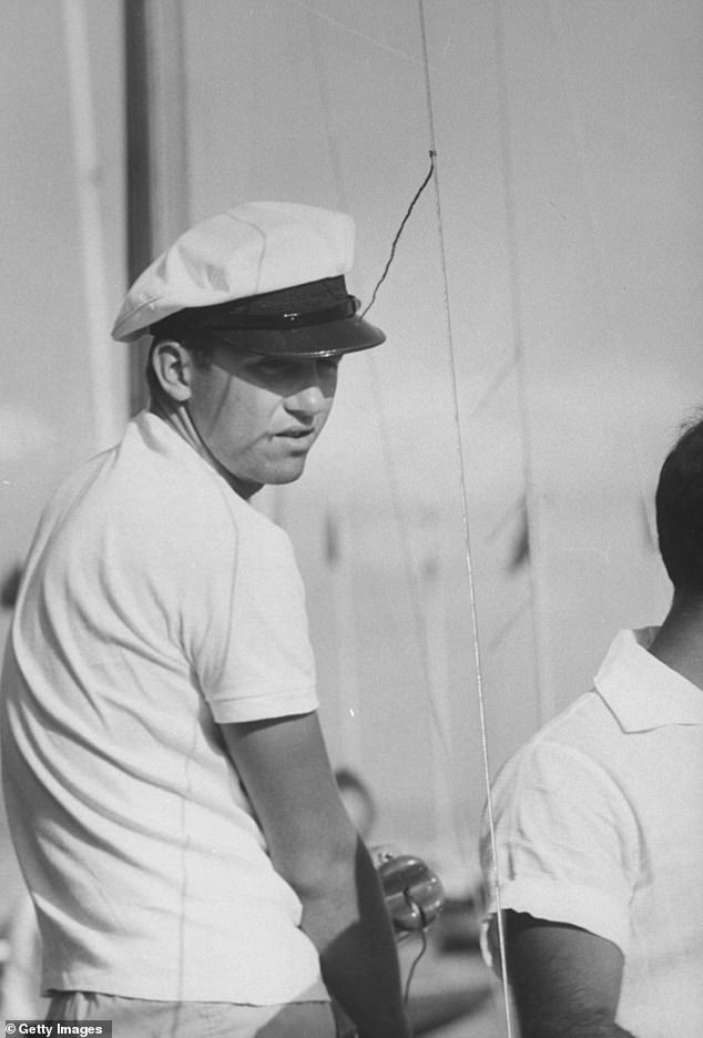 King Constantine pictured on his sail boat during the 1960 Olympics in Rome