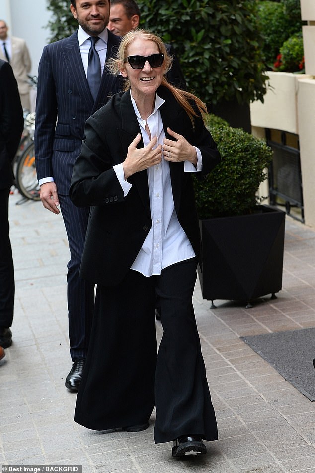 Earlier on Tuesday, Celine had looked in great spirits as she was seen arriving at the hotel