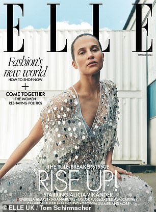 Alicia stars on the September cover of Elle UK