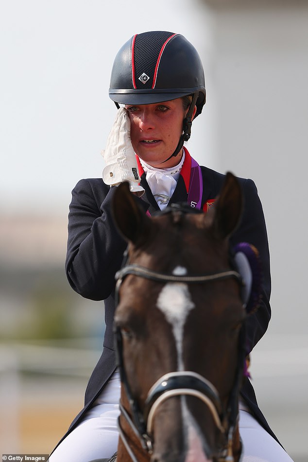 Dujardin (pictured at the Olympic Games in 2012) was hoping to become Britain's most decorated Olympian but was forced to pull out of the games on Monday