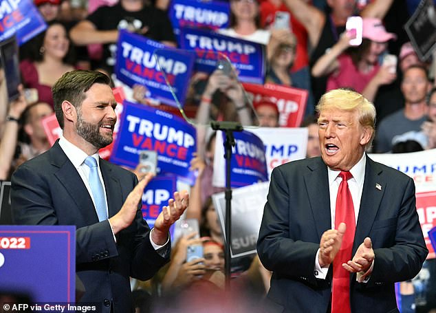 Former President and current Republican nominee Donald Trump selected Vance as his vice presidential candidate on July 15. Pictured at a Michigan rally July 20