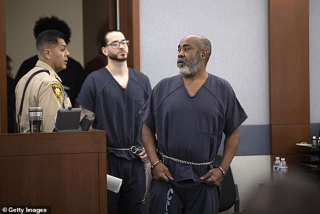 Davis has pleaded not guilty to first-degree murder. If he's convicted, he could be sentenced to life in prison. Davis is pictured arriving in Clark County District Court on November 7, 2023