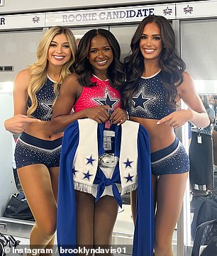 It completely captured the nation, and left its millions of viewers wondering who would make the team this year and which, if any, of last year's stars would return. Returnees Brooklyn Davis (right) and Karley Swindel (left) are seen with newcomer Ariel Brumfield (center)