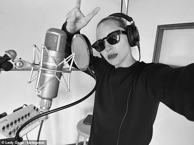 Ahead of the Paris appearance, the A Star is Born actress took to Instagram to share photos of herself posing in the recording studio