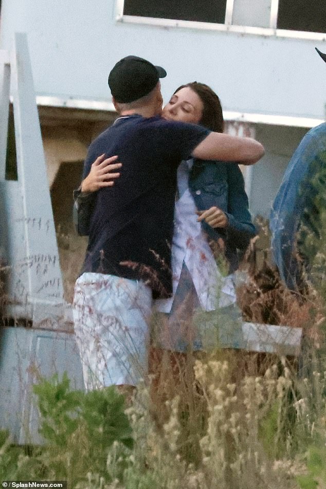 The actor, 50, later shared a sweet embrace with Bianca as he supported her through filming of her new movie Cougar