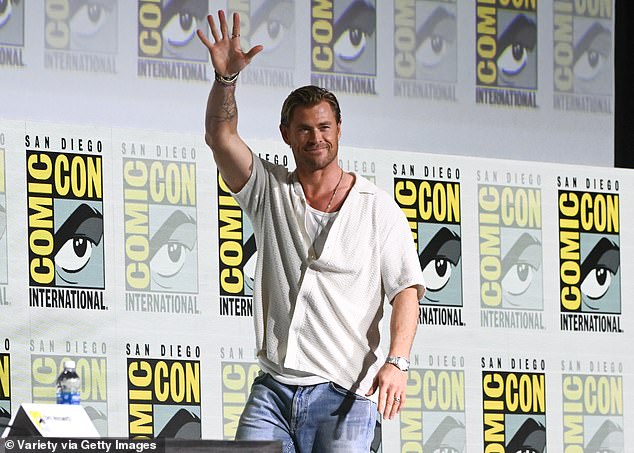 Chris Hemsworth made his long-awaited return to San Diego Comic-Con on Thursday to showcase the new trailer for his animated film Transformers One