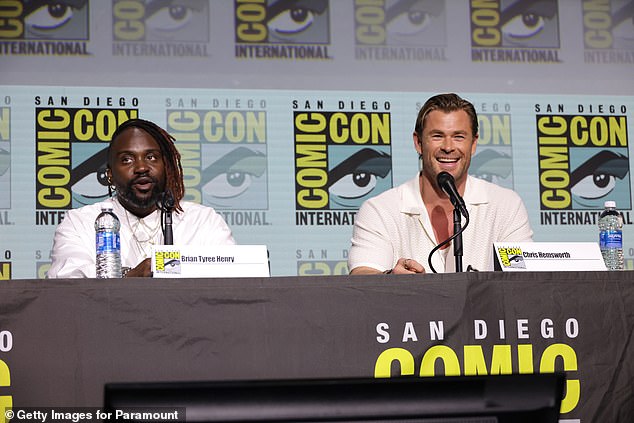 The actor also sported a silver watch and light blue jeans as he greeted the Comic-Con faithful once again