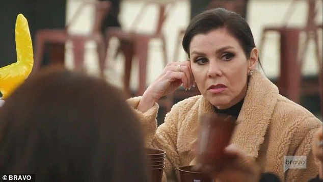 Heather Dubrow, 55, gave a disapproving look and said the word 'squatting' was not needed