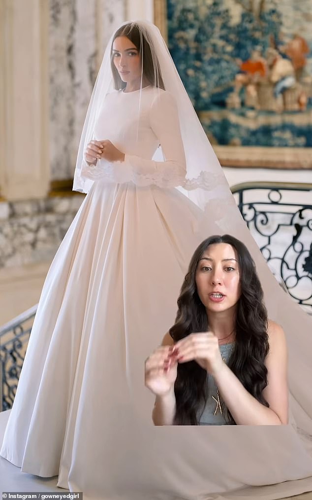 Olivia's 'traditional and conservative' dress (pictured) was branded as 'nothing' and 'absent of personality' when she walked down the aisle  with footballer Christian McCaffrey