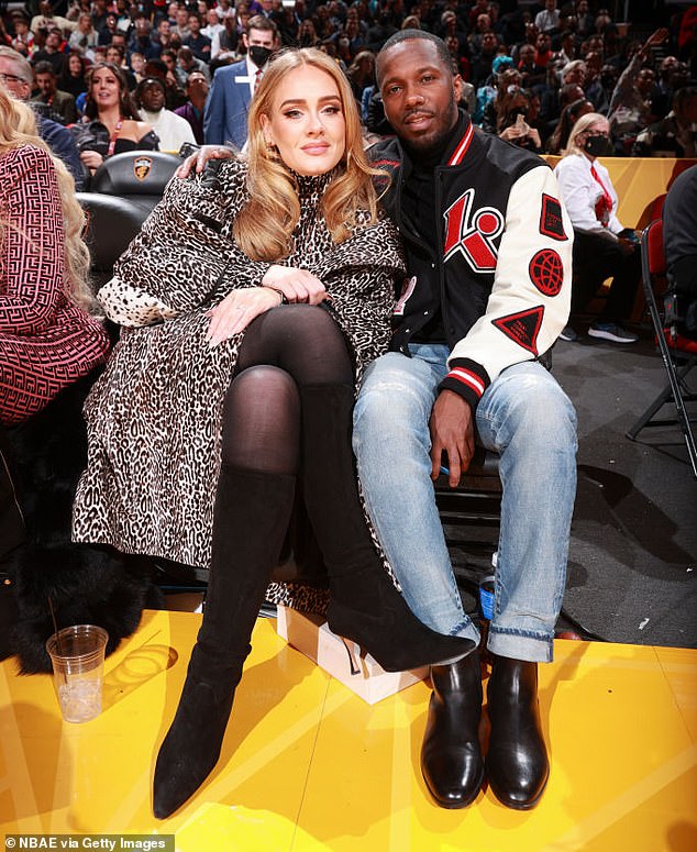 Despite months of rumours Adele and Rich Paul were already married, it's been claimed that the couple have in fact just got engaged (pictured in LA in 2022)