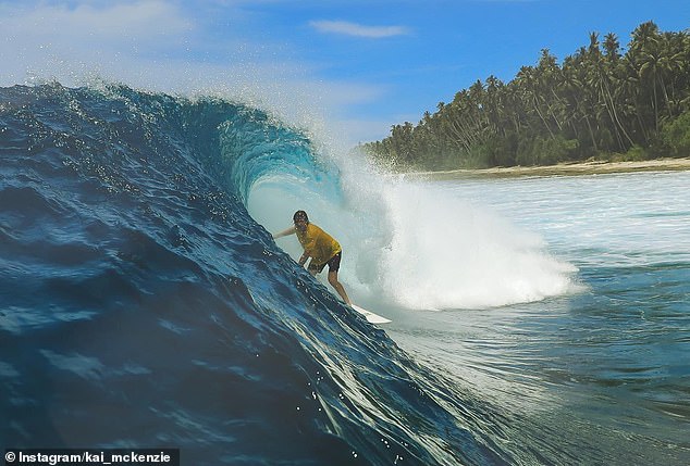 Mr McKenzie (pictured) is understood to have arrived at the isolated beach with a friend after he caught a ferry