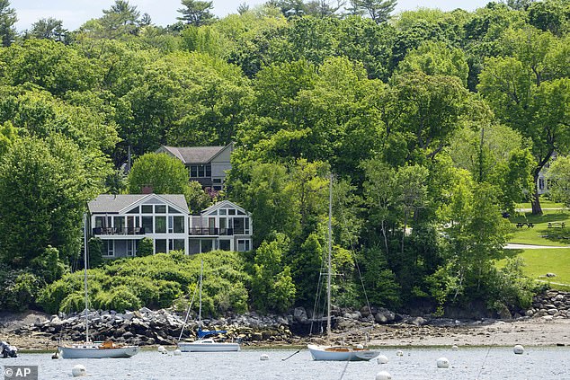 The poisoning opened up Bond's view of Laite Beach, Camden Harbor and the Atlantic. Bond's house is pictured in the rear of this image, while victim Lisa Gorman's sits on the water's edge