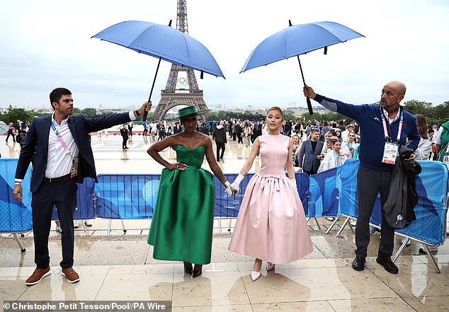 Wicked actresses Ariana Grande, 31, and Cynthia Erivo, 37, embodied their Wicked characters at the Opening Ceremony of the Olympics Games 2024 in Paris on Friday