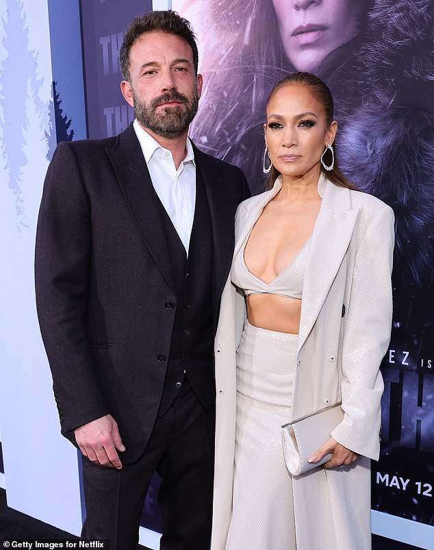 Affleck then reunited with his early aughts flame Jennifer Lopez and married her in 2022, but the pair are now widely thought to be on the brink of splitting up; pictured last year