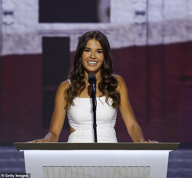 Donald Trump's granddaughter Kai, 17, took stage at the Republican Convention in Milwaukee, Wisconsin on Wednesday for her first public remarks for her grandfather