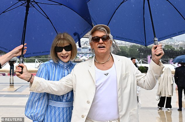 Vogue Editor-in-Chief Anna Wintour and director Baz Lurthmann pictured outside of the Opening Ceremony