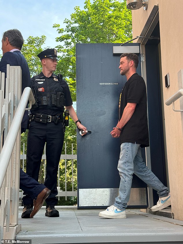 Justin Timberlake will be re-arraigned on DUI charges next week, a judge ruled during a hearing in Sag Harbor on Friday. The singer is seen being led out in handcuffs following his June 18 arrest