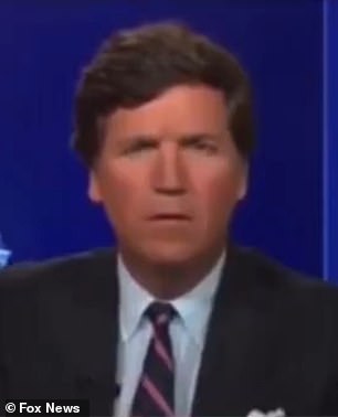 The resurrected footage saw Vance criticizing childless women such as Kamala Harris while speaking to Tucker Carlson (pictured) on Fox News