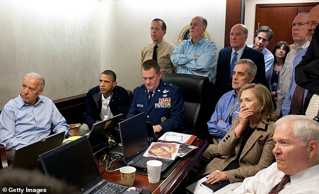 Obama stared intently as he watched the heart-stopping moment a Navy SEAL raid on 9/11 mastermind Osama Bin Laden ended with his assassination in 2011