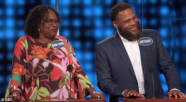 The withering remark about cheating came from none other than Black-ish star Anthony Anderson's (right) formidable mother Doris Bowman, 71 (left)