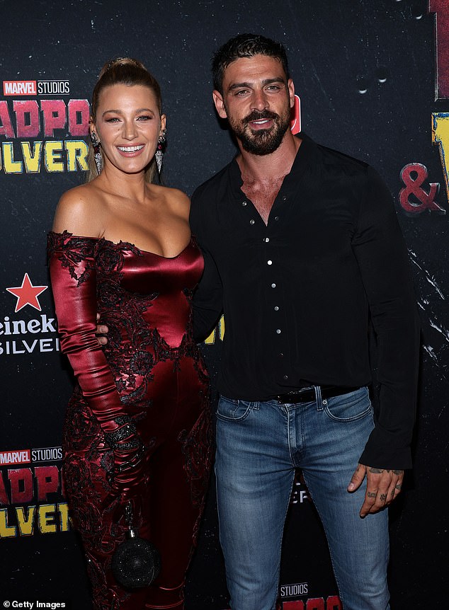 She also thanked her on-screen husband Michele Morrone - who plays her husband in A Simple Favor 2; pictured together on the carpet Monday