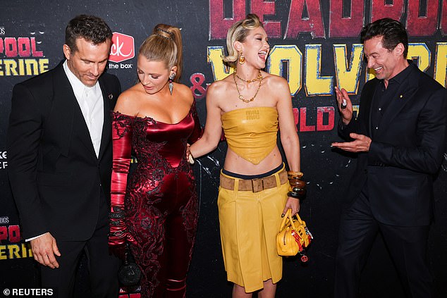 Ryan pictured with Blake, Gigi and Hugh on the red carpet