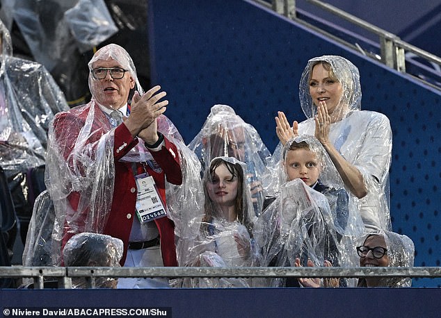 Prince Albert and Princess Charlene of Monaco with their children Jacques and Gabriella