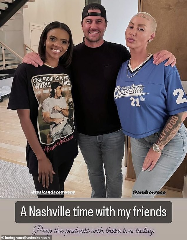 As the latest claims surfaced, Josh posted an Insta Stories picture of him with right wing firebrand Candace Owens and SlutWalk activist Amber Rose