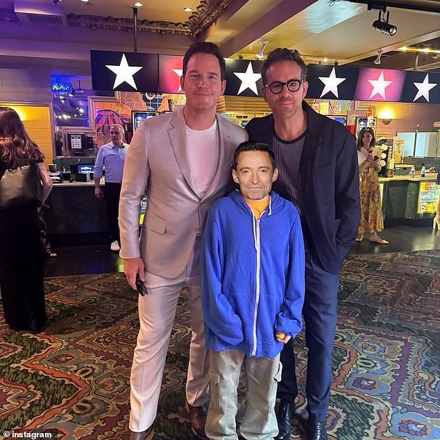 Chris Pratt shared a cute photo with his son Jack, 11, at a movie theater with Ryan Reynolds