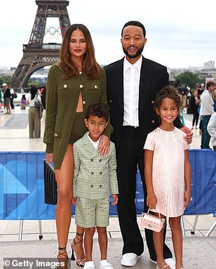 Chrissy Teigen joined fellow A-Listers Ariana Grande , Lady Gaga and Celine Dion at the Paris 2024 Olympics Opening Ceremony on Friday