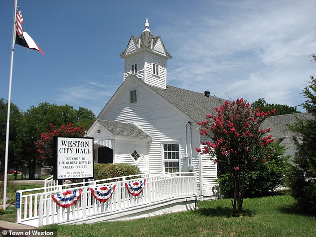 A small church in the town of Weston, Texas, which has seen a dramatic increase in population