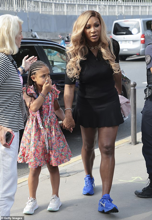 Pictured: Serena Williams and her daughter Olympia Ohanian attend the Artistic Gymnastics Women's Team Final during day four of the Paris 2024 Olympic Games at the Paris Arena on July 30, 2024