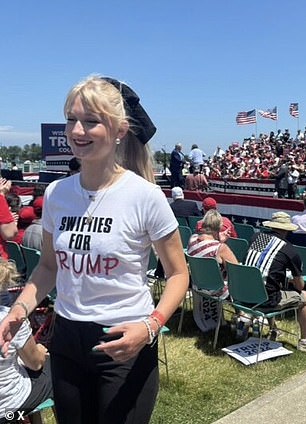 Pictured: Jenna Piwowarczyk at a Trump rally in Wisconsin