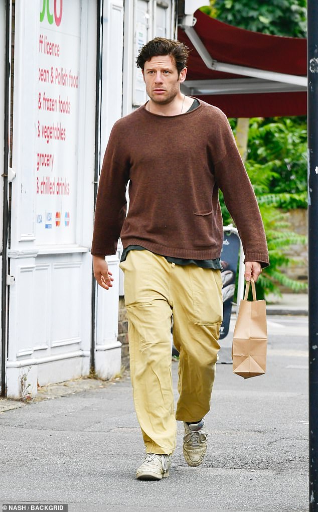 James Norton, 39, looked stylish as he headed out to grab a take-a-way lunch in London on Tuesday