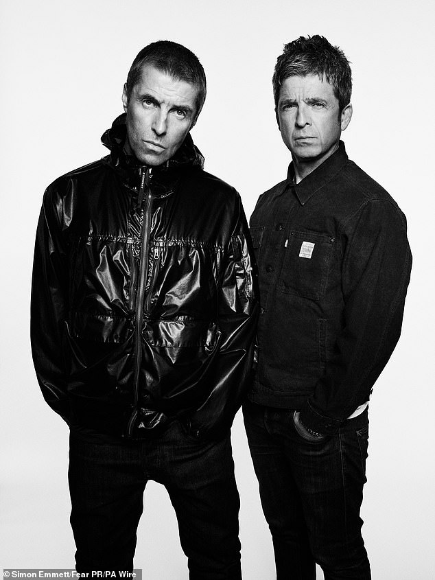 Liam Gallagher (left) and Noel Gallagher pictured together after announcing they will reunite for Oasis's long-awaited reunion with a worldwide tour in 2025