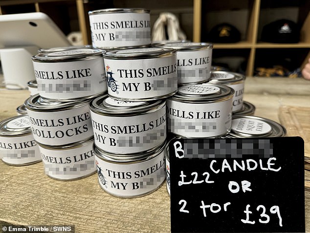 One of his shop's most popular items was a candle in a tin with the less than flattering name of ¿This smells like B******ks¿. Each candle