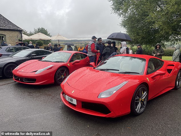 Some arrived in expensive cars, including Aston Martins and Ferraris to get a glimpse of the TV star turned publican