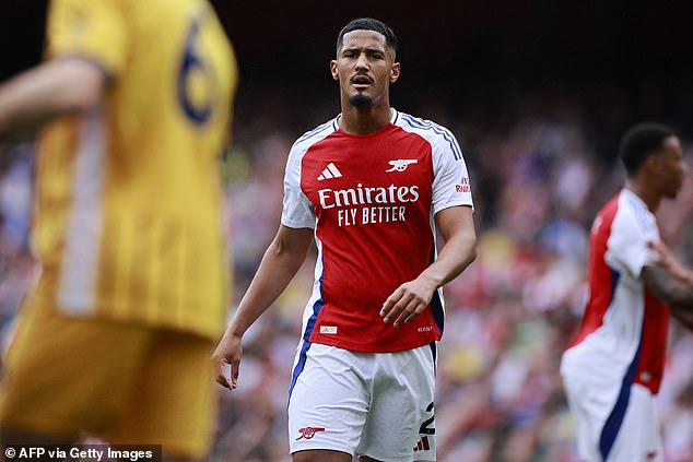 William Saliba helped Arsenal withhold waves of pressure after Rice's dismissal