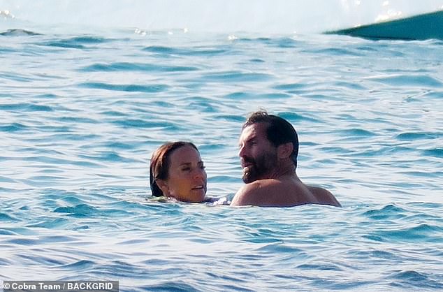 The couple enjoyed a dip in the sea together