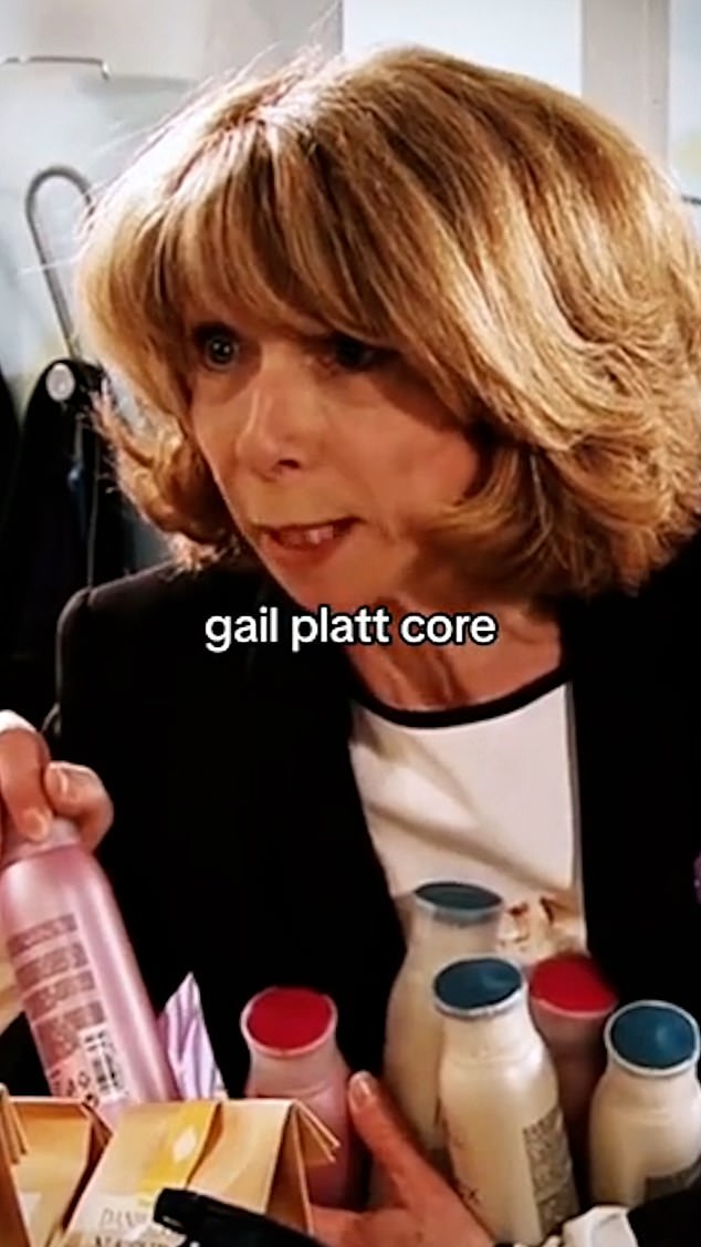 Popular soap scenes from Eastenders, Hollyoaks and Coronation Street are being celebrated through the Britcore trend (Pictured: Gail Platt from Corrie)