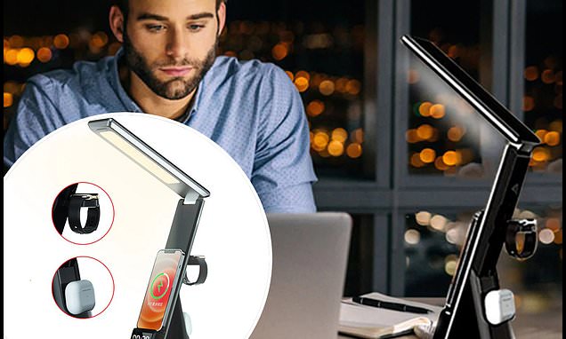 Light up your space with the foldable LED desk lamp that simultaneously charges your