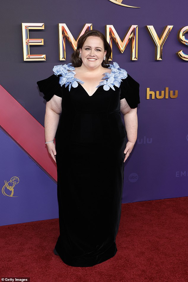 Baby Reindeer stars Jessica Gunning (pictured), Nava Mau and Richard Gadd all ensured they put their best fashion foot forward on Sunday night, as they arrived at the Peacock Theater for the 76th Primetime Emmy Awards in Los Angeles