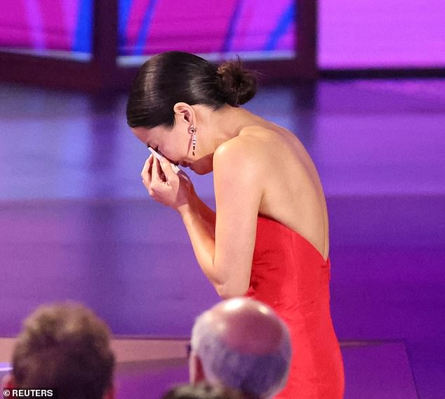 'I was crying before my name was announced,' Sawai confessed when she got to the podium for her acceptance speech. 'I'm a mess today'