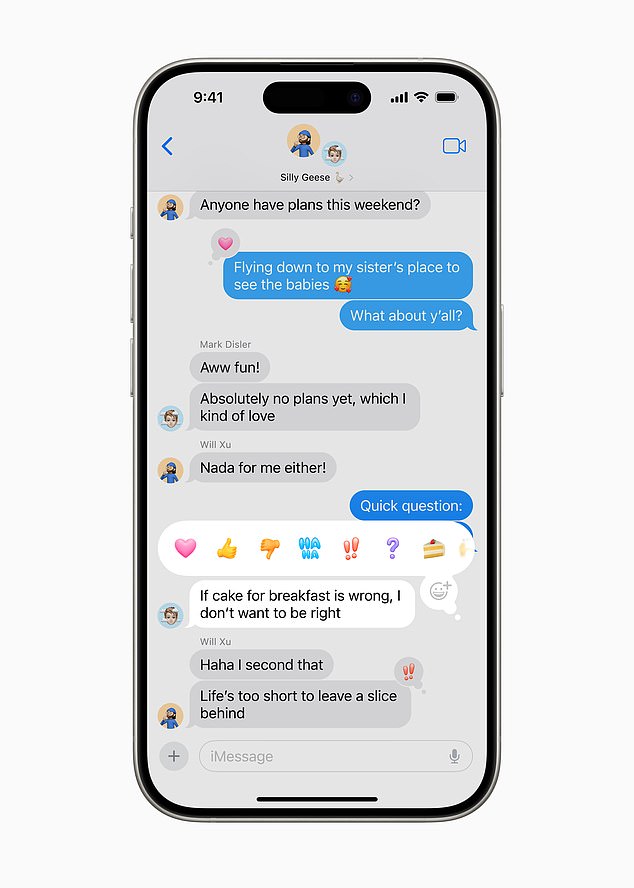 iOS 18 will add new flair to Messages, including the ability to react to texts using any emoji